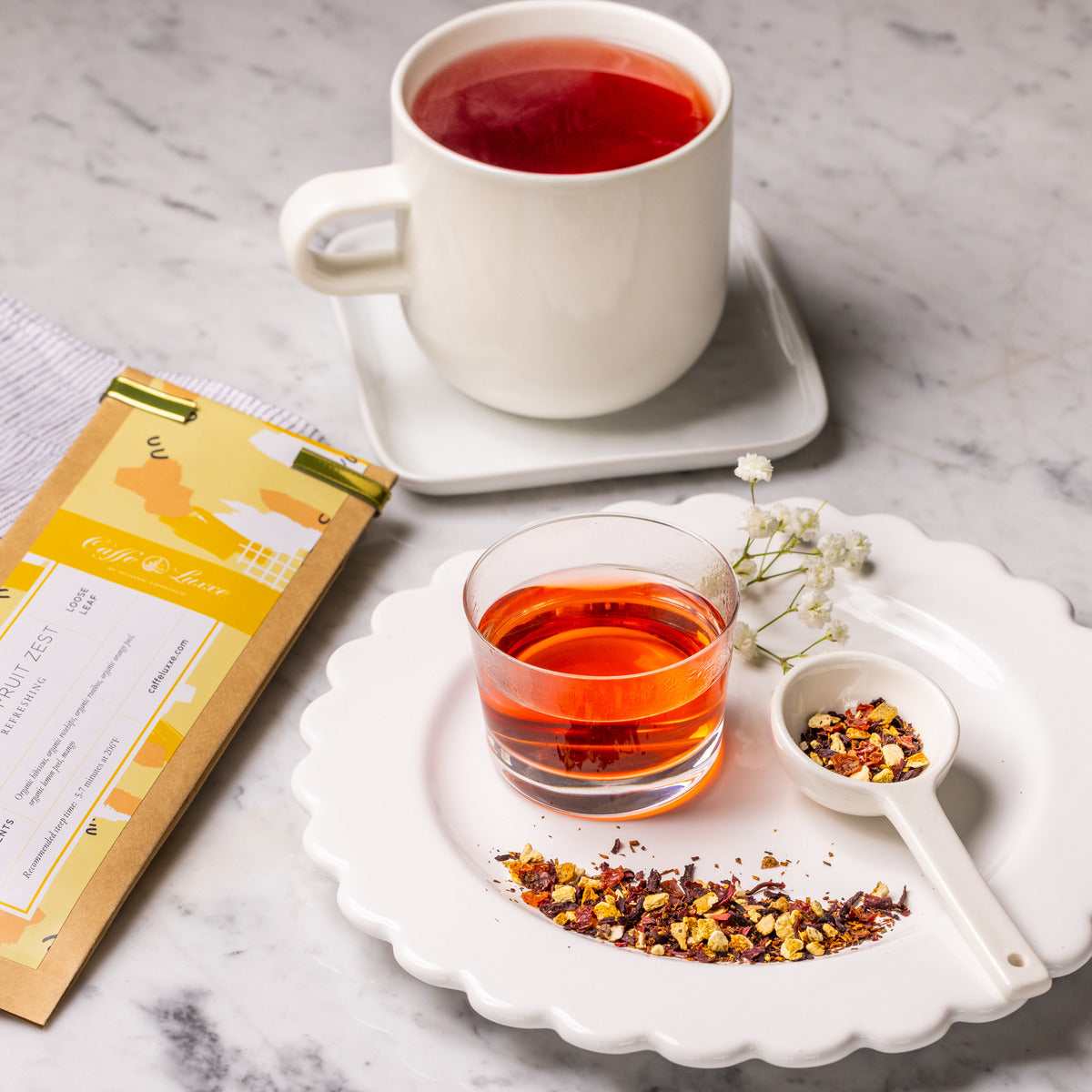 Hibiscus Fruit Zest Tea Herbal Tea Caffe Luxxe