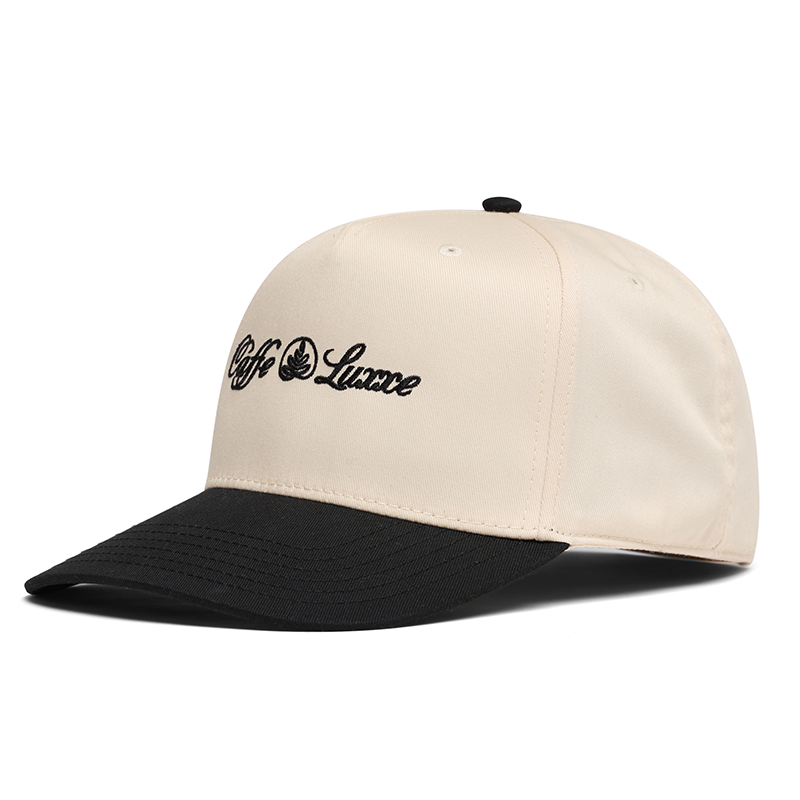 Caffe Luxxe Baseball Cap - Cream/Black 2-Tone