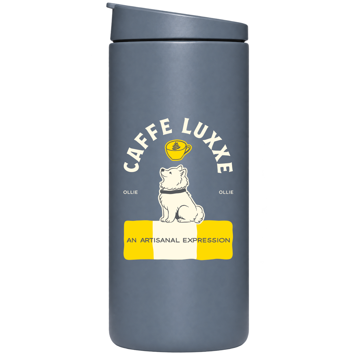 Caffe Luxxe 12oz Traveler Tumbler Grey - Ollie's 10th Birthday Celebration Coffee Tools Caffe Luxxe