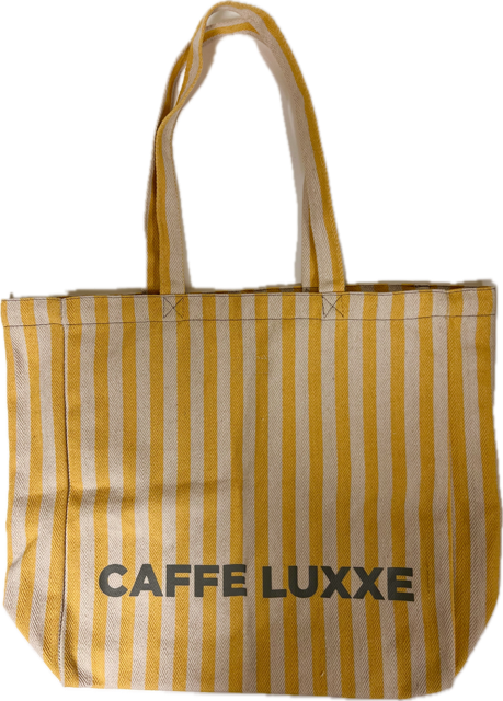 Tote Bag - Caffe Luxxe Yellow Cream Stripes