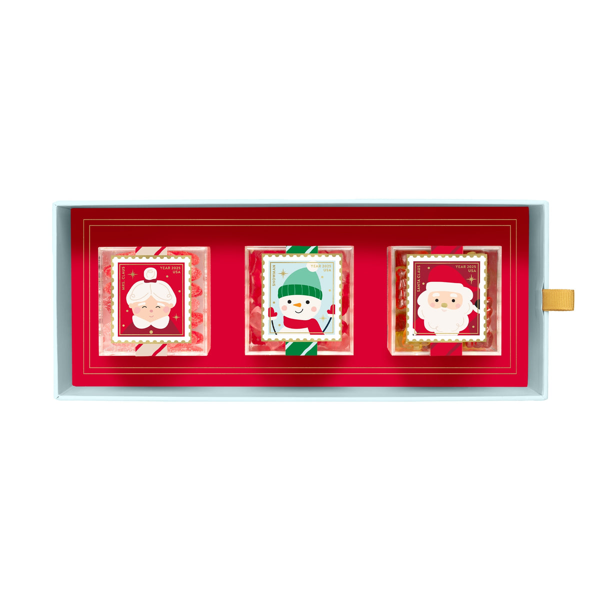 Sugarfina Santa and Friends 3 Piece Candy Bento Box