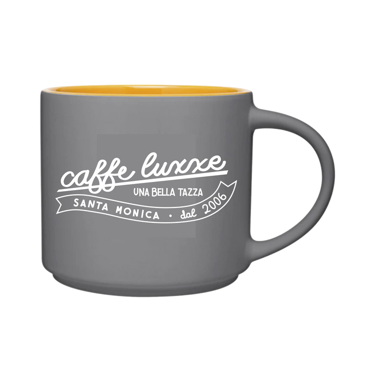 Coffee mug with vintage Italian Caffe Luxxe logo